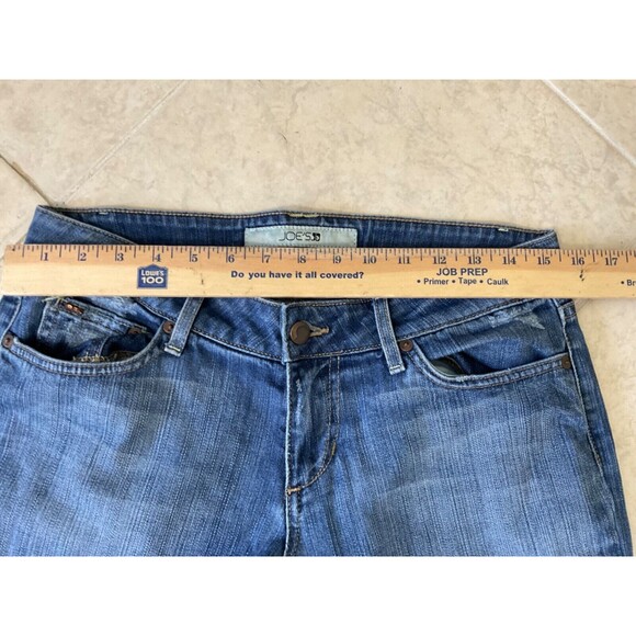 Joe's Jeans Womens 29 Blue Denim Stretch Flare Faded Low Rise made in the USA - Picture 4 of 14